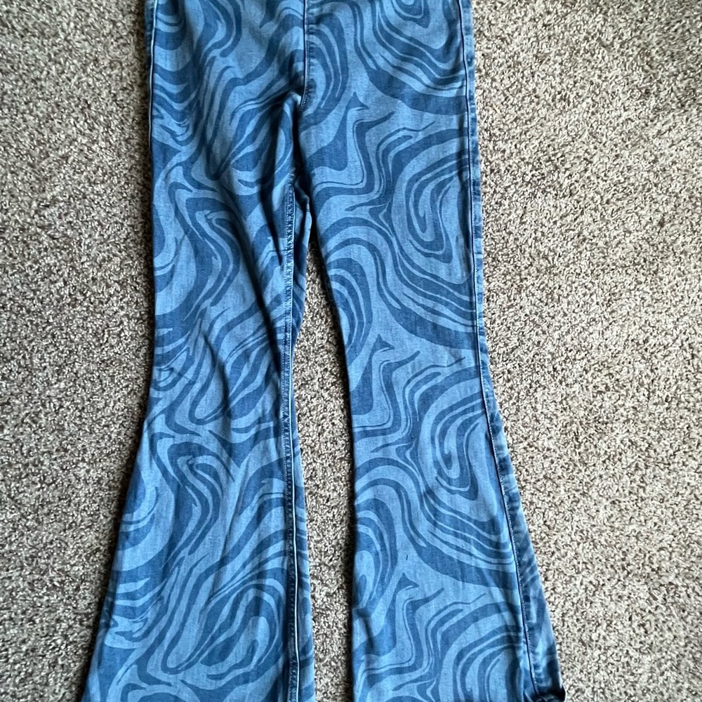 Hollister vintage Blue Swirl Pattern Flared Pants